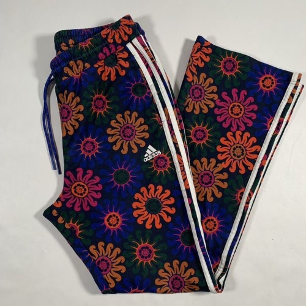 Adidas x FARM RIO Womens Small Daisy Flared Track Pants Multicolor Floral